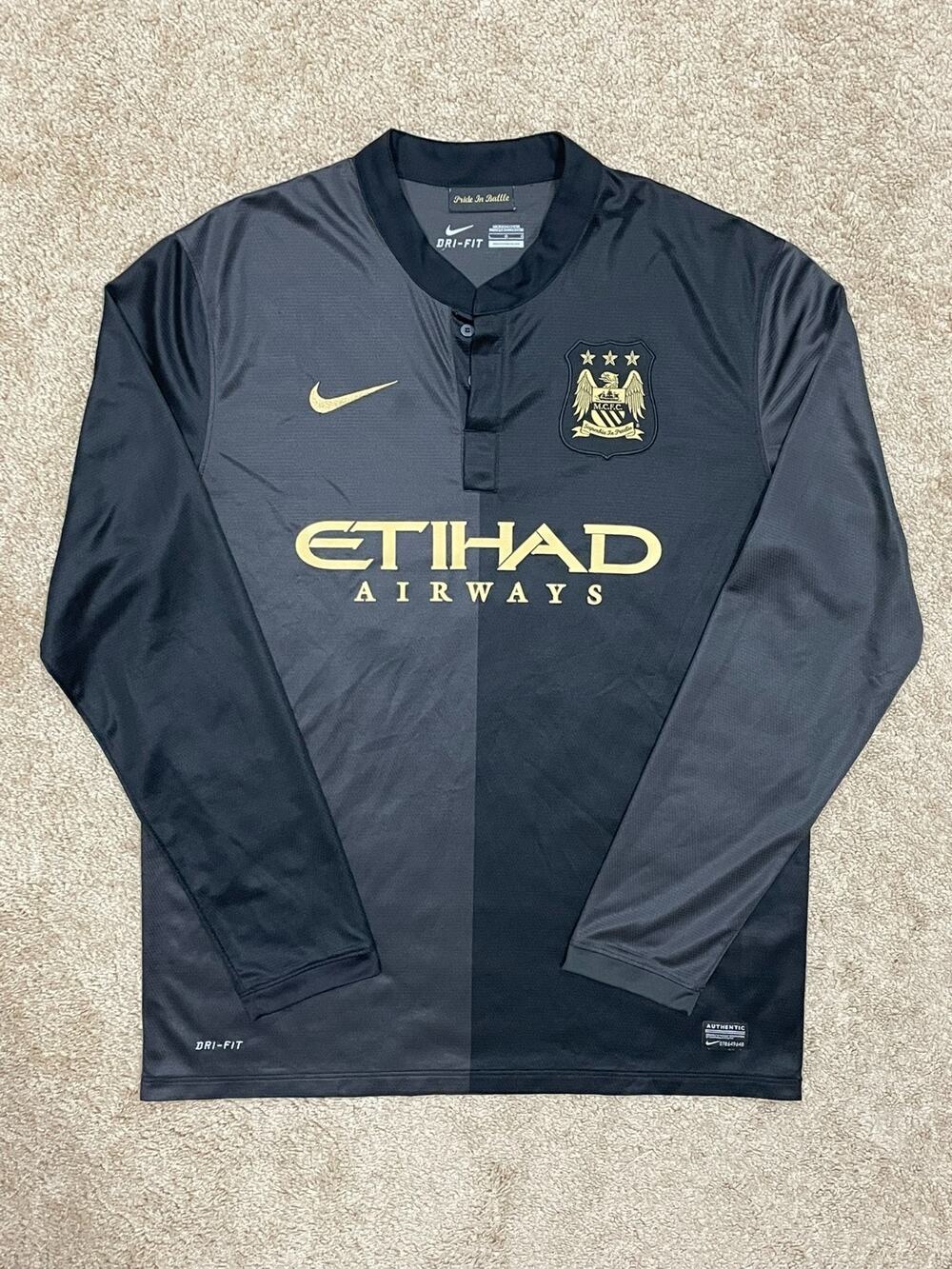 Manchester City Football Shirt 2013 2014 Nike Away Long Sleeve Large Genuine